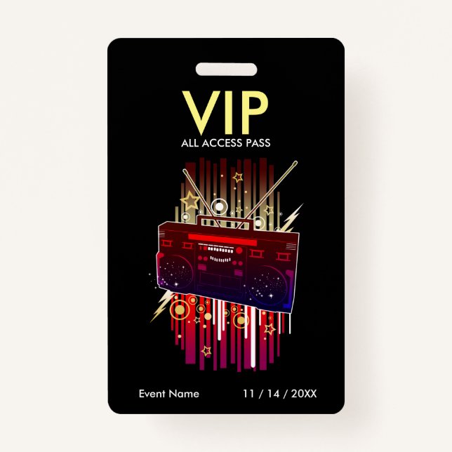 Badge Carte d'accès VIP d'explosion de boîte de réceptio (Devant)
