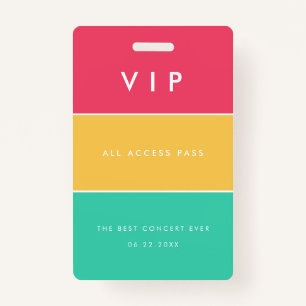 Badge Carte d'accès VIP tout personnalisable moderne