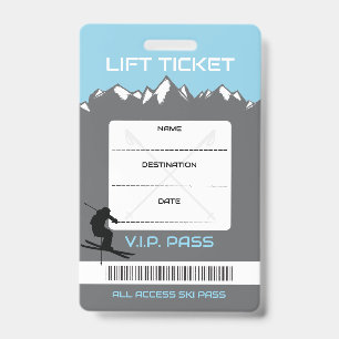 Badge Carte d'accompagnement pour billet de télésiège VI