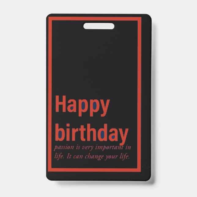 Badge carte d'anniversaire heureuse (Avant)