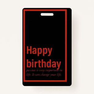 Badge carte d'anniversaire heureuse