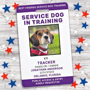 Badge Carte de Chien d'Assistance en Formation ID Person