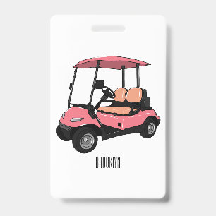 Badge Carte de golf / dessin animé en voiturette de golf