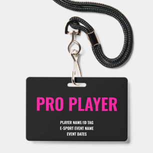 Badge Carte de joueur pro personnalisée Minimaliste Évén