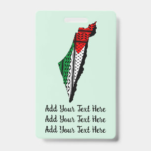Badge Carte de Palestine avec drapeau et Motif Keffiyeg