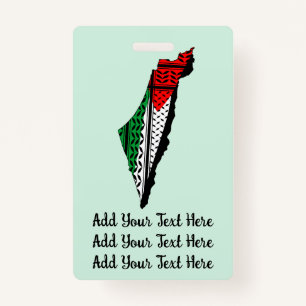 Badge Carte de Palestine avec drapeau et Motif Keffiyeg