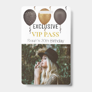 Badge Carte de passage personnalisée pour fête d'anniver