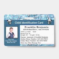 Carte de personnalisation d'identité pour enfants