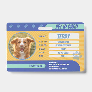 Badge Carte de portefeuille avec photo d'animal de compa