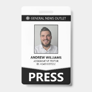 Badge Carte de presse d'un journaliste professionnel