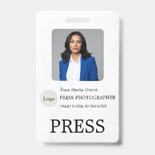 Badge Carte de presse personnalisée pour photographe jou