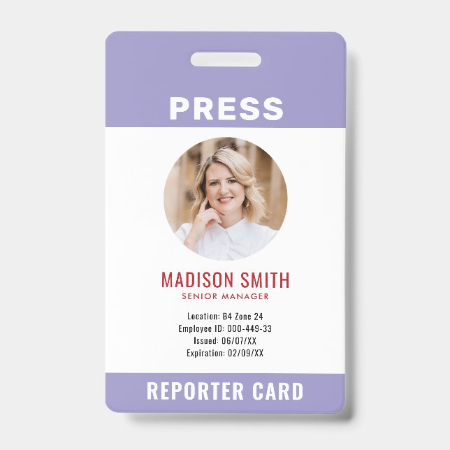 Badge Carte de presse photographe  (Avant)