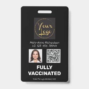 Badge Carte de vaccination à code QR pour photo d'entrep