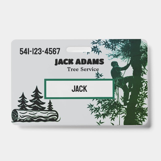 Badge Carte de visite de Lumberjack Tree Service (Avant)