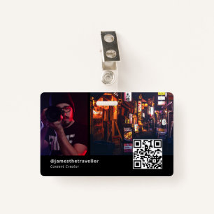 Badge Carte de visite professionnel moderne avec code QR