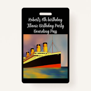 Badge Carte d'embarquement pour la fête d'anniversaire