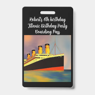 Badge Carte d'embarquement pour une fête d'anniversaire