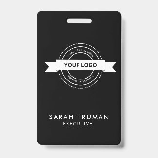 Badge Carte d'employé d'entreprise noire personnalisée