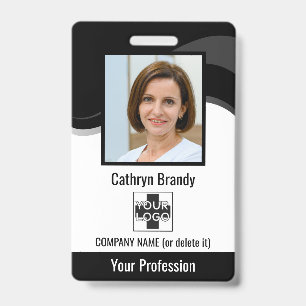 Badge Carte d'employé personnalisée, Photo, Code-barres
