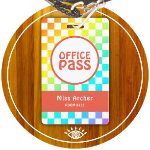 Badge Carte d'enseignant personnalisée Office Bathroom P