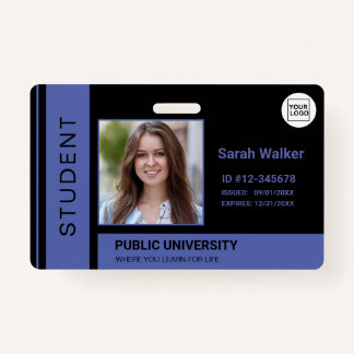 Badge Carte d'étudiant école bleu