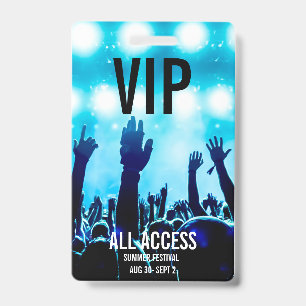 Badge Carte d'événement de concert VIP All-Access person