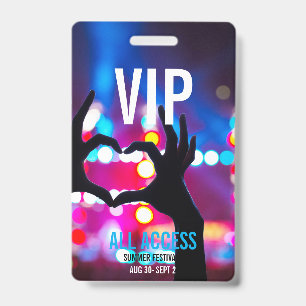 Badge Carte d'événement VIP All-Access personnalisée Coe