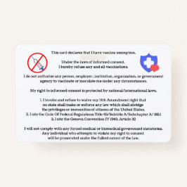 Badge Carte d'exemption de vaccin
