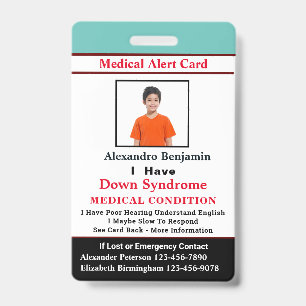 Badge Carte d'identification de l'ID d'alerte Médicale