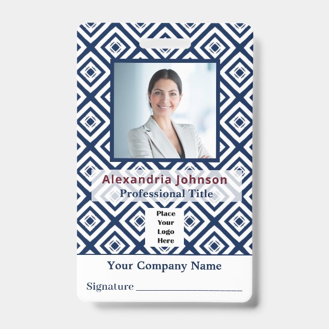 Badge Carte d'identification personnalisée avec photo de (Avant)