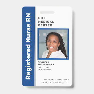 Badge Carte d'identité bleue de l'employé médical avec p