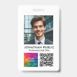 Badge Carte d'identité Code QR du logo de l'entreprise p