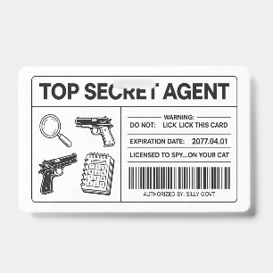 Badge Carte d'identité d'agent secret personnalisée   Ob