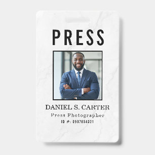 Badge Carte d'identité de journaliste photographe person
