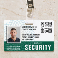 Carte d'identité de la Garde de sécurité privée pe