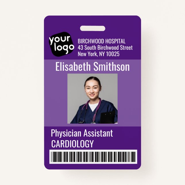 Badge Carte d'identité de l'assistant médical personnali (Devant)