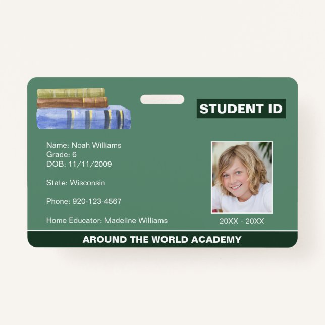 Badge Carte d'identité de l'élève de l'école d'accueil (Devant)