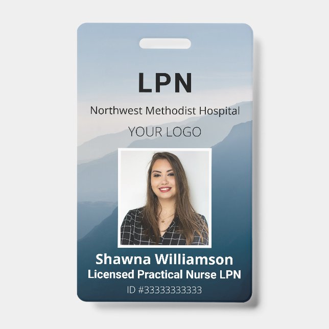 Badge Carte d'identité de l'employé Mountain Scenery ave (Avant)