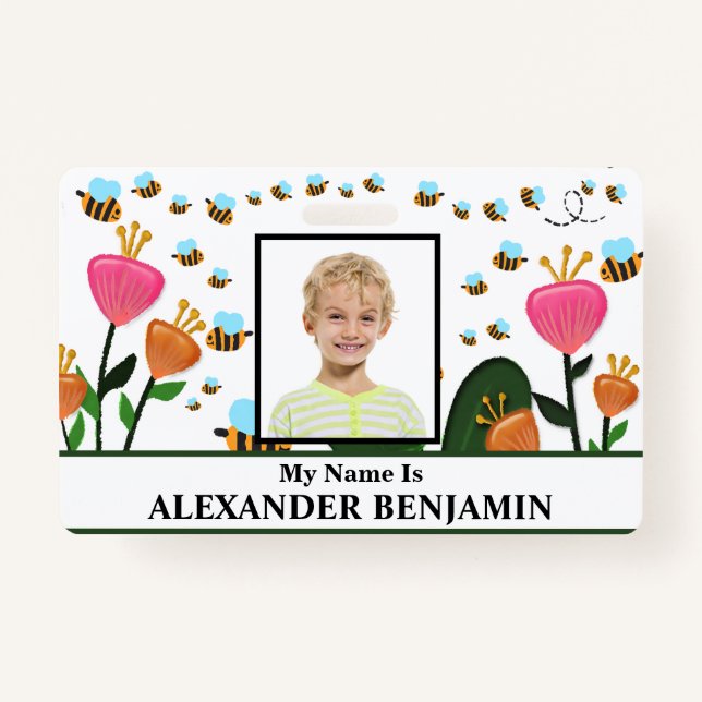 Badge Carte d'identité de l'enfant de l'école personnali (Devant)