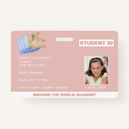 Badge Carte d'identité de l'étudiant de l'école d'accuei