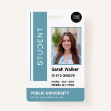 Carte d'identité de l'étudiant école insigne bleu