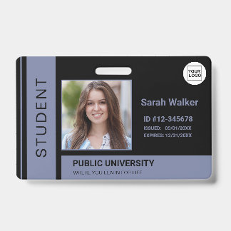 Badge Carte d'identité de l'étudiant université bleu pou