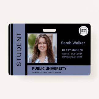 Badge Carte d'identité de l'étudiant université bleu pou