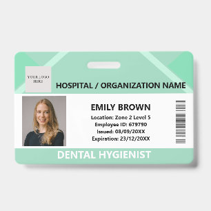 Badge Carte d'identité de l'hôpital vert Médecin Infirmi