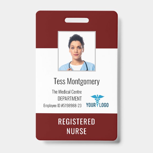 Badge Carte d'identité de l'infirmière de l'employé du c (Avant)