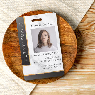 Badge Carte d'identité de notaire professionnel avec dég