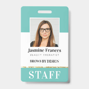 Badge CARTE D'IDENTITÉ DE PERSONNEL MODERNE design chic