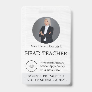 Badge Carte d'identité de professeur Nom École Modèle Ph