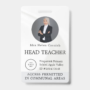 Badge Carte d'identité de professeur Nom École Modèle Ph