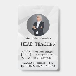 Badge Carte d'identité de professeur Nom École Modèle Ph